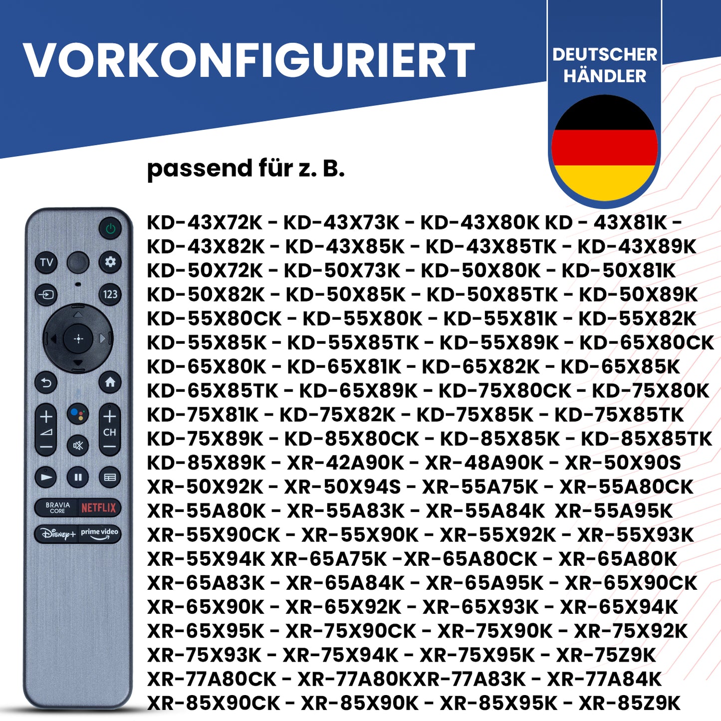 Dakana Ferbedienung für Sony RMF-TX900U